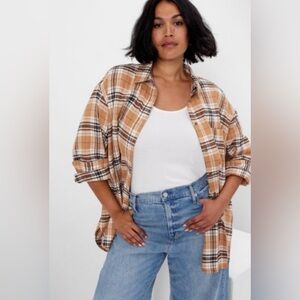 Gap Big Shirt Long Sleeve Flannel Shirt